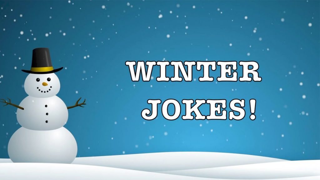 Winter jokes and snowman on a bckground