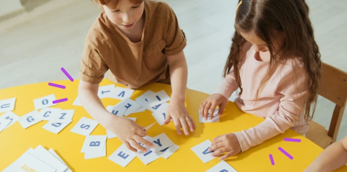 Kids reading alphabets