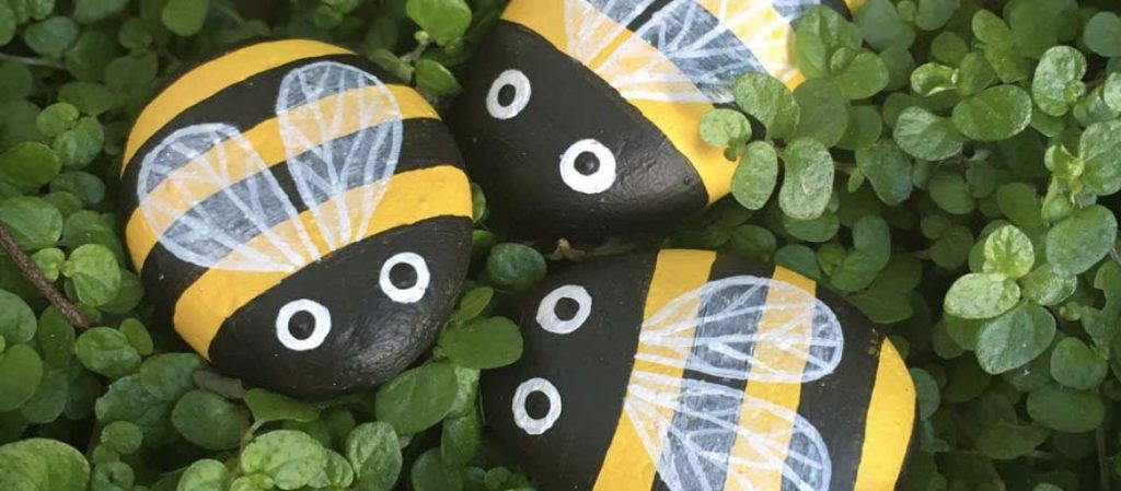 Bee theme painted rocks