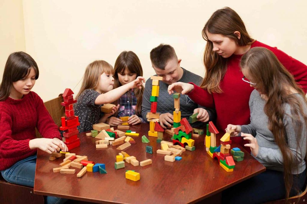 Kids playing with toys