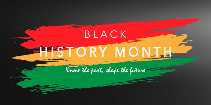 Black history month on a colorful background