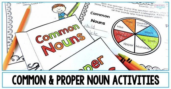 Common and proper noun activities written