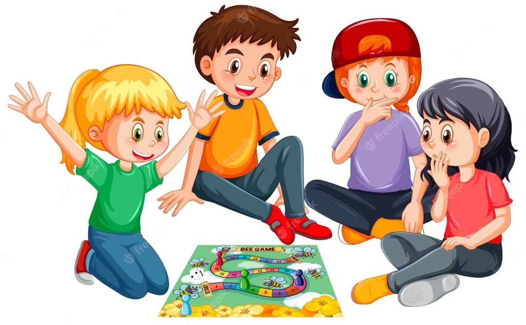 Kids playing board games