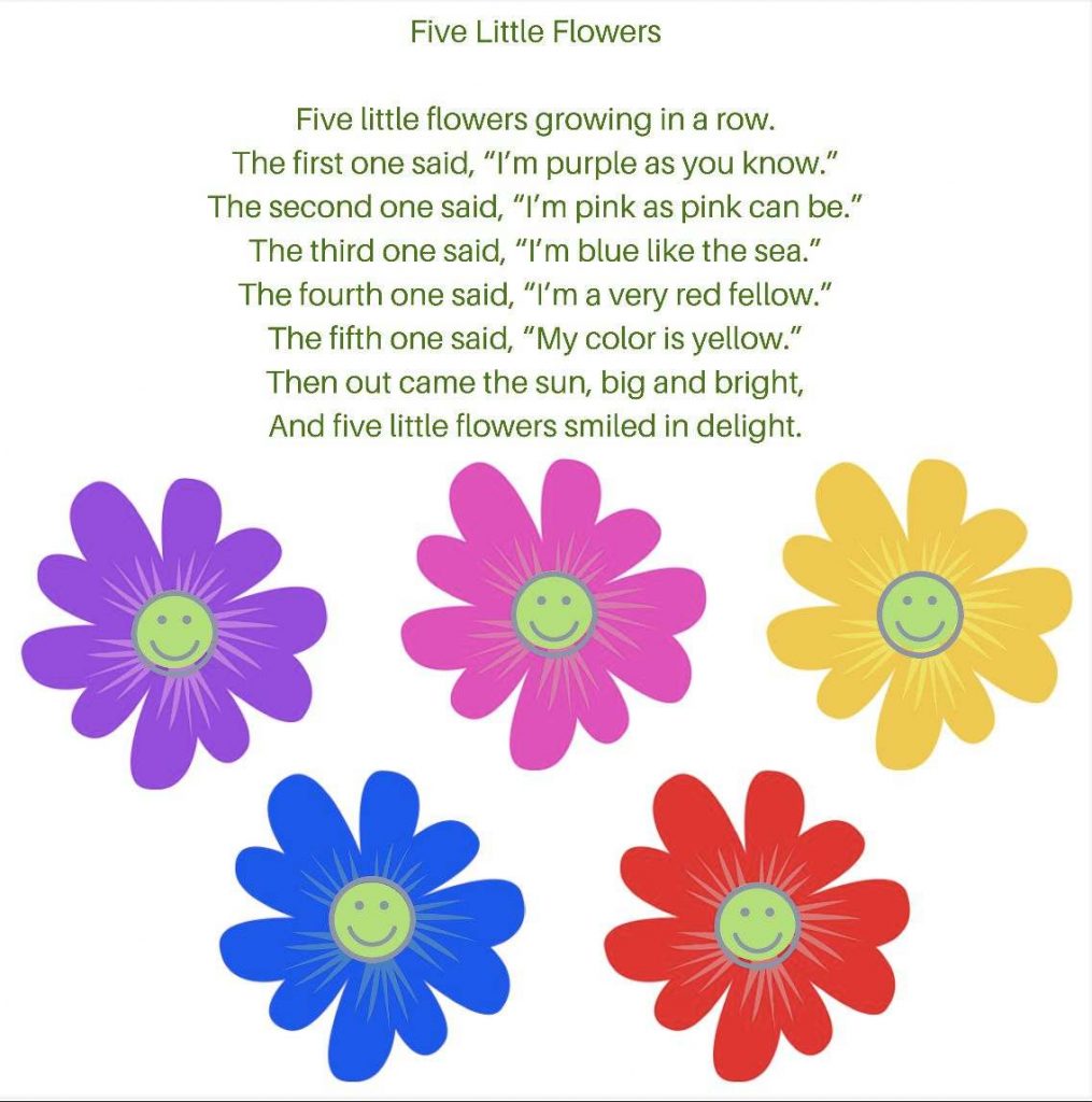 Five little flowers poem