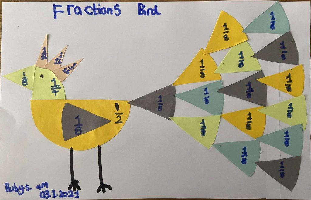 A fraction bird art