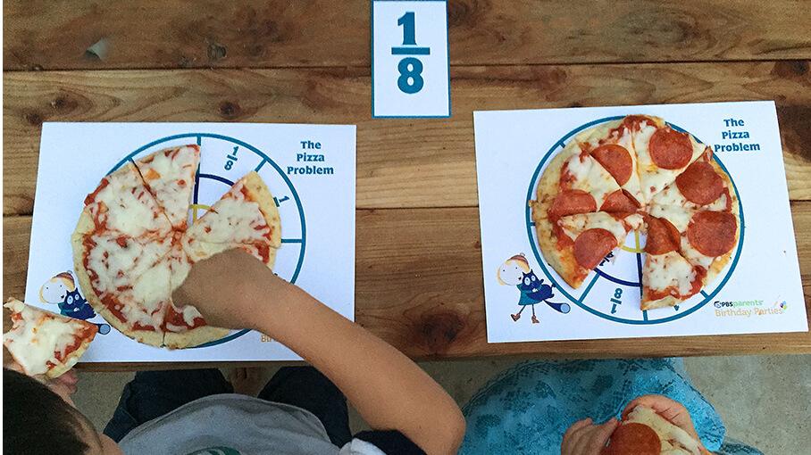 Representing fractions using pizza