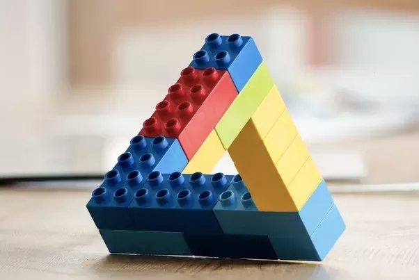 Triangle made with lego brick
