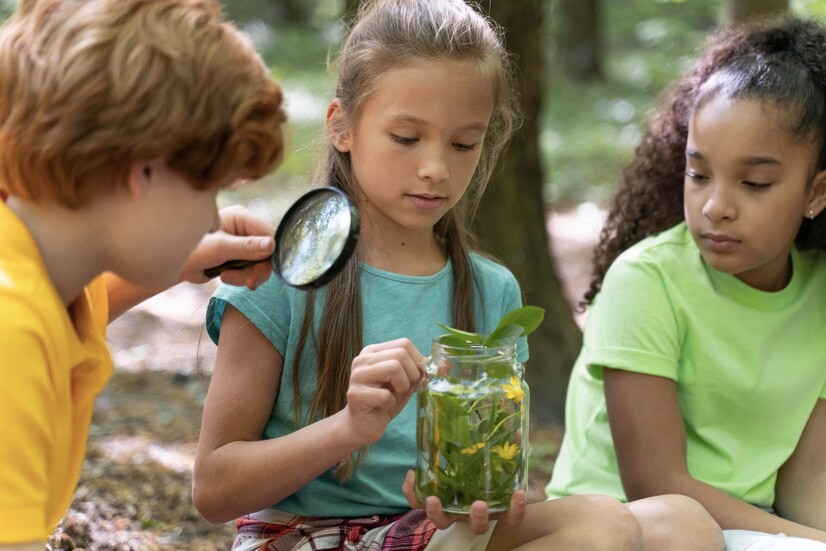 Kids exploring nature together