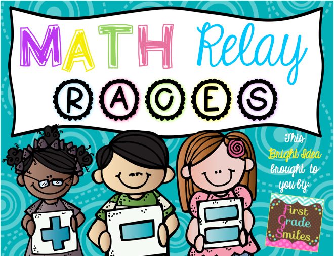 Vector poster of math relay race
