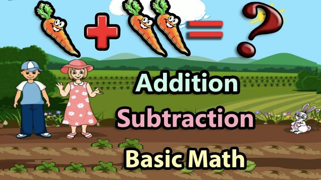 Illustration of addition subtraction and basic math with kids