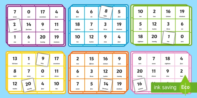 Number bingo worksheet