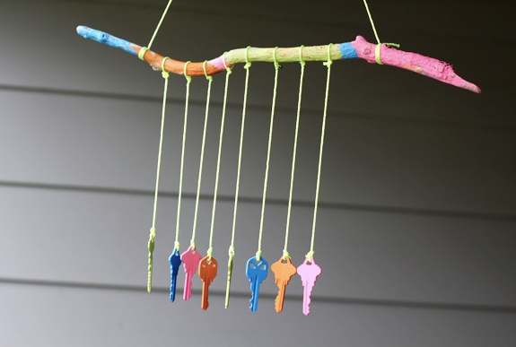 Keys hanging on a branch