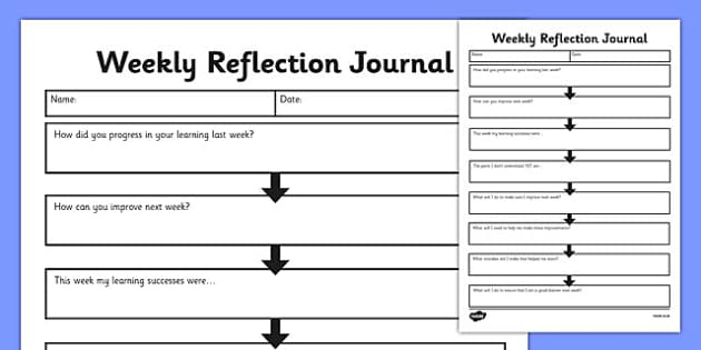 Weekly journal sheet