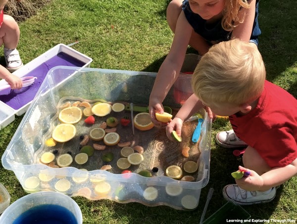 kids playing with scented water