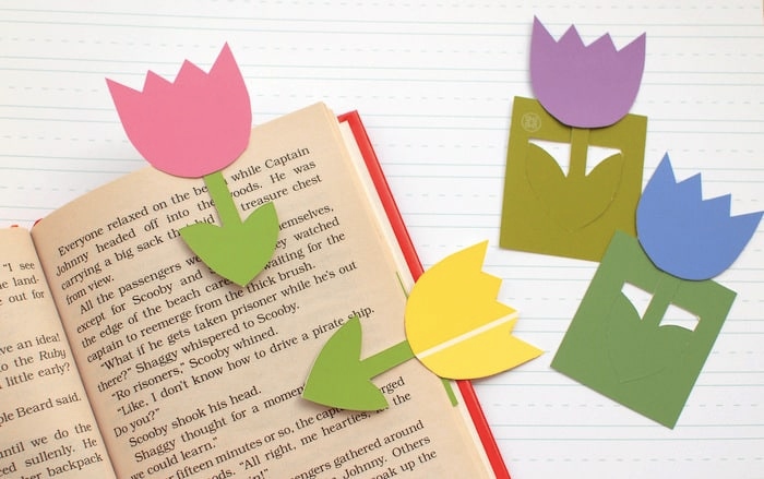 Tulip themed bookmarks