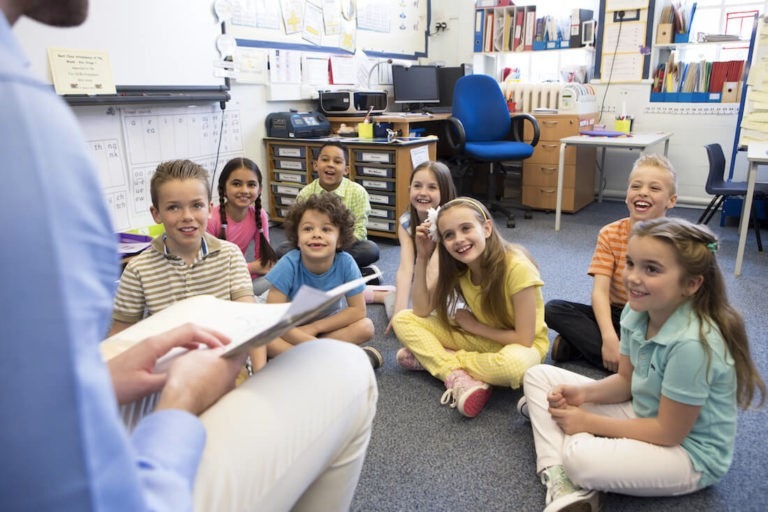 Kids in a story telling session