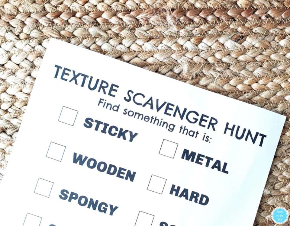 Texture scavenger hunt worksheet