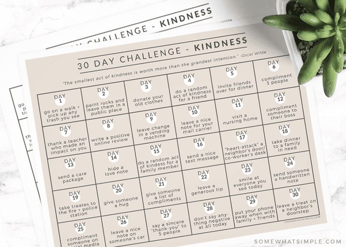 Kindness challenge list