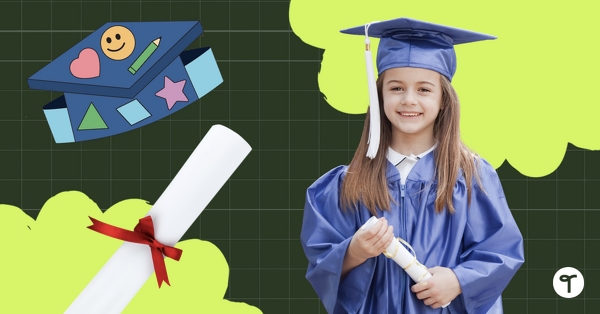 A kid with a certificate and graduation dress on