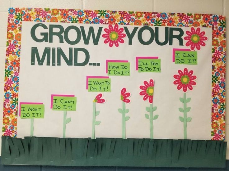 Grow your mind along with flowers theme board
