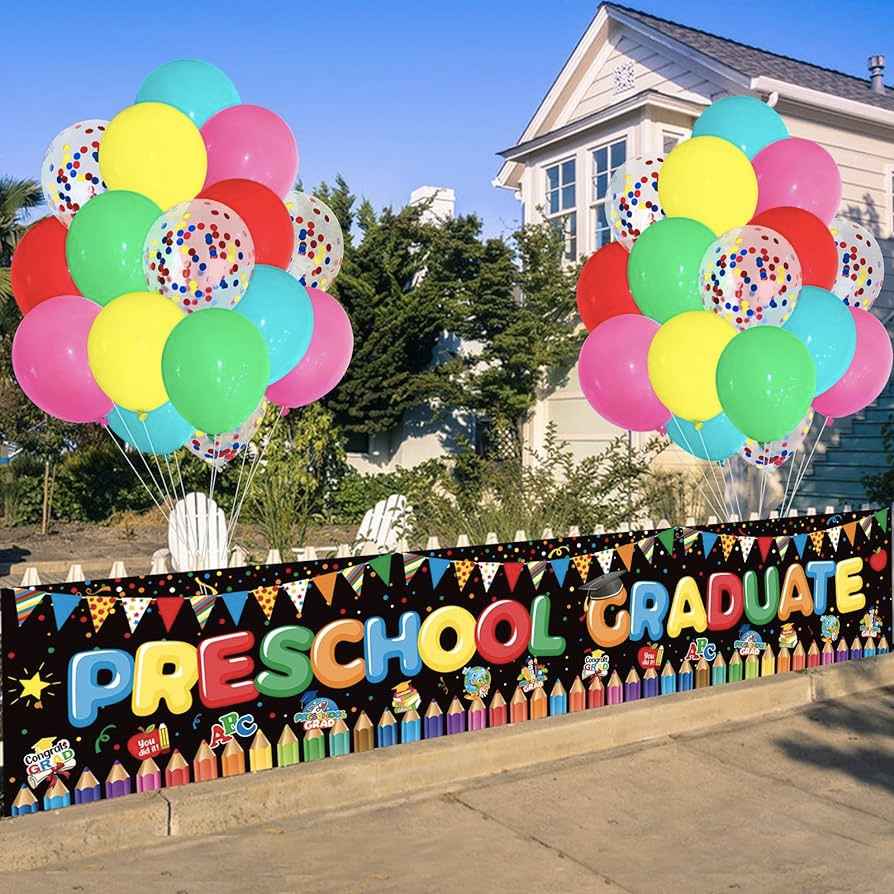 Outdoor preschool graduation decoration