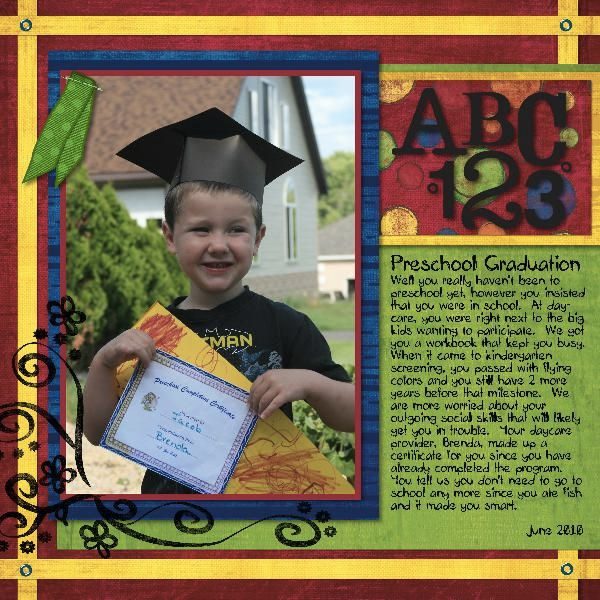 A preschooler graduation photo album