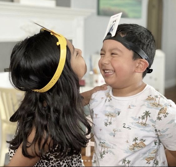 Kids playing headband game