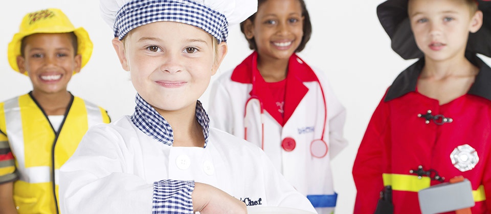 Kids dressed in costumes