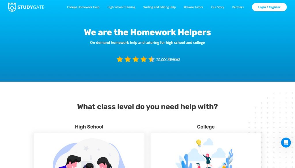 Homepage of StudyGate