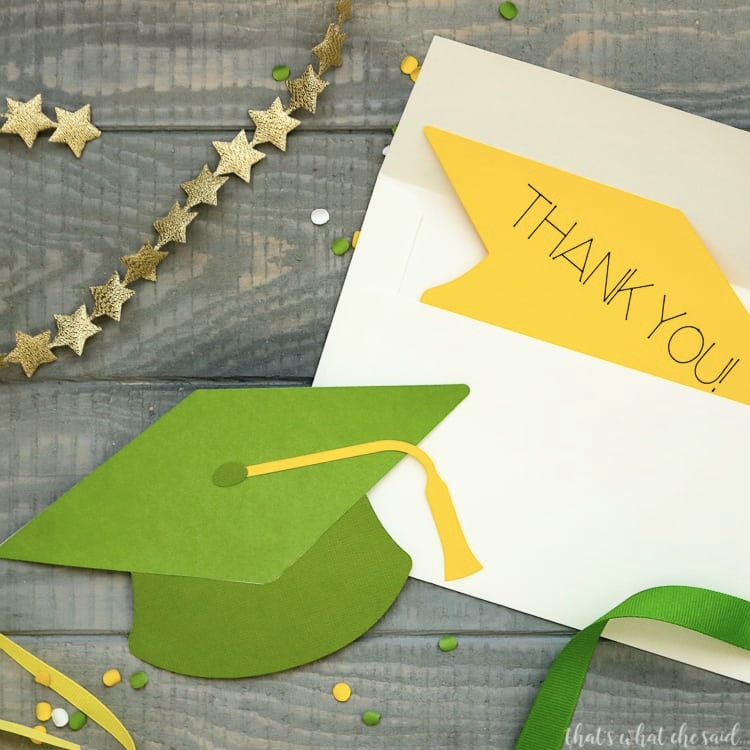 Thank you card graduation theme