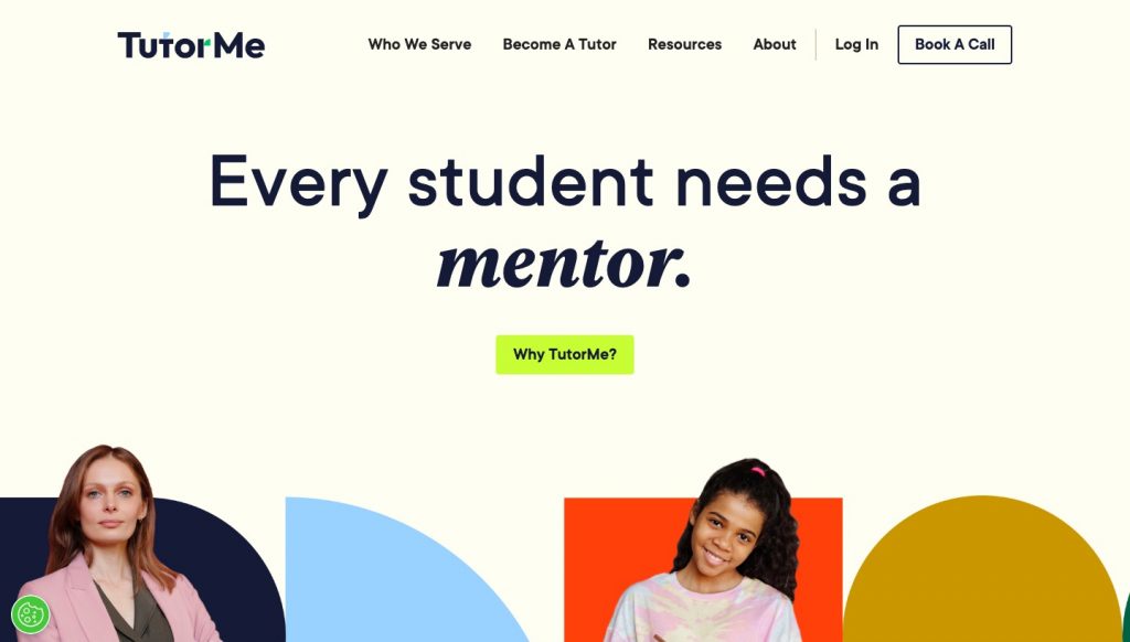 Homepage of TutorMe