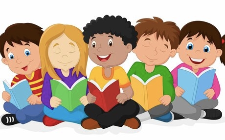 Kids reading together