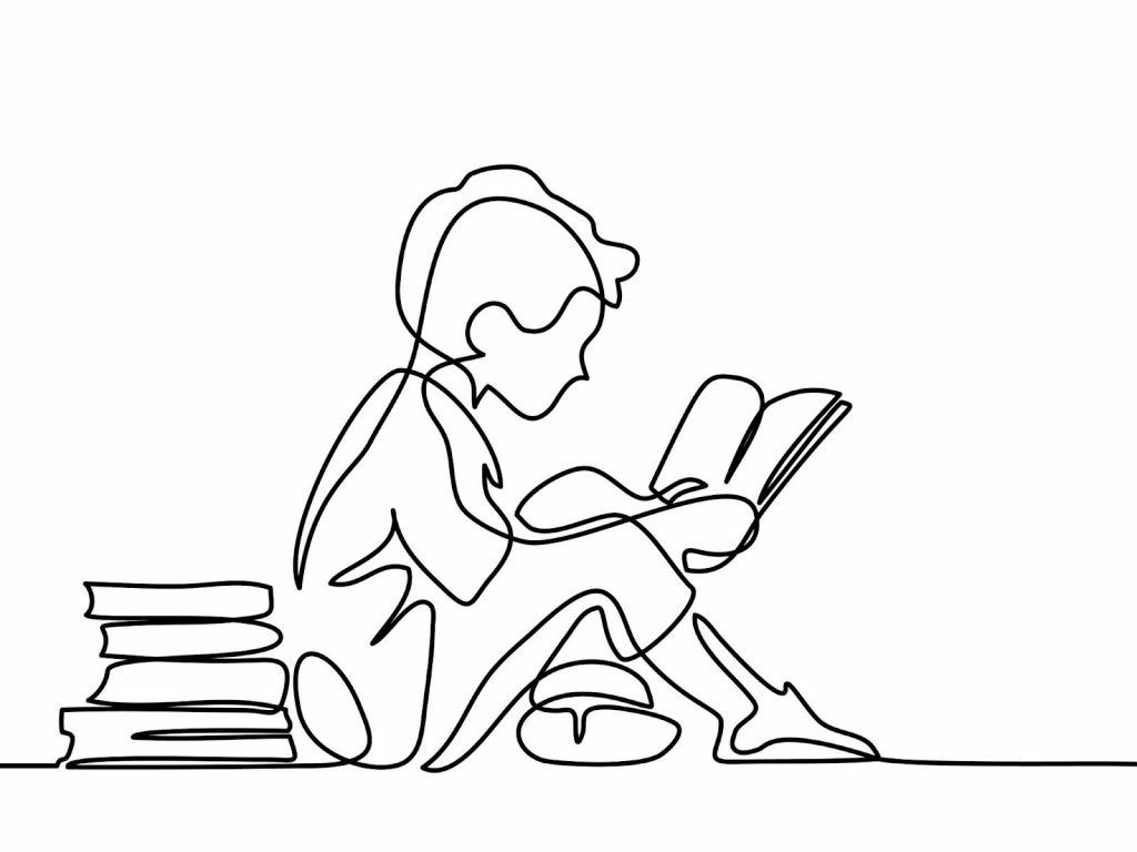 kid reading a book