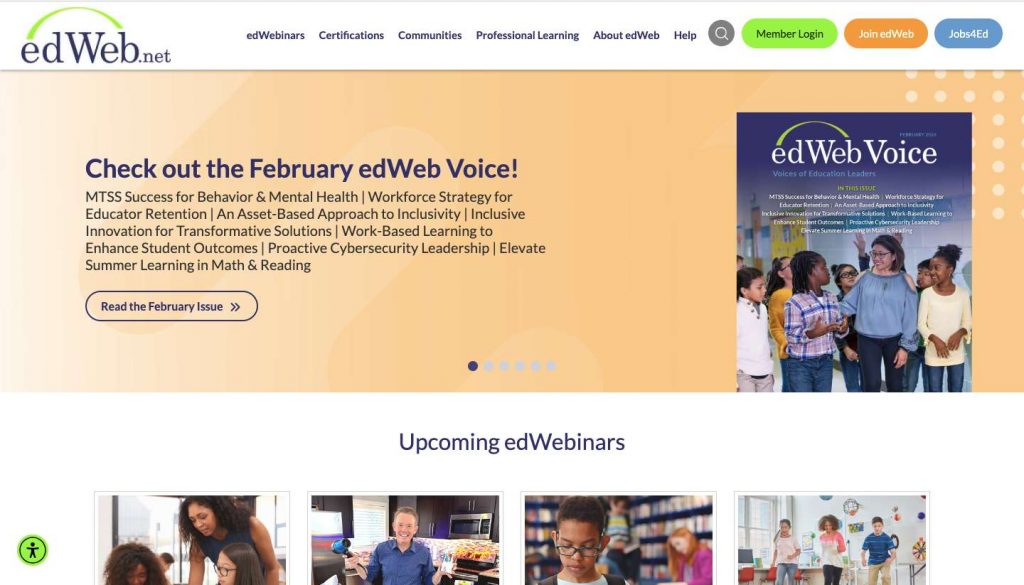 Homepage of EdWeb