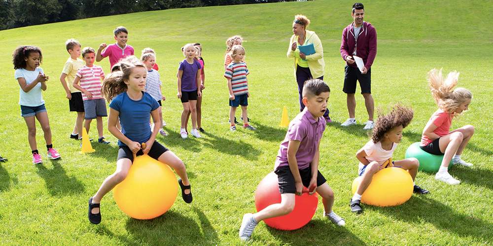 Kids on the field playing