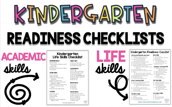 Kindergarten readiness checklist skills list