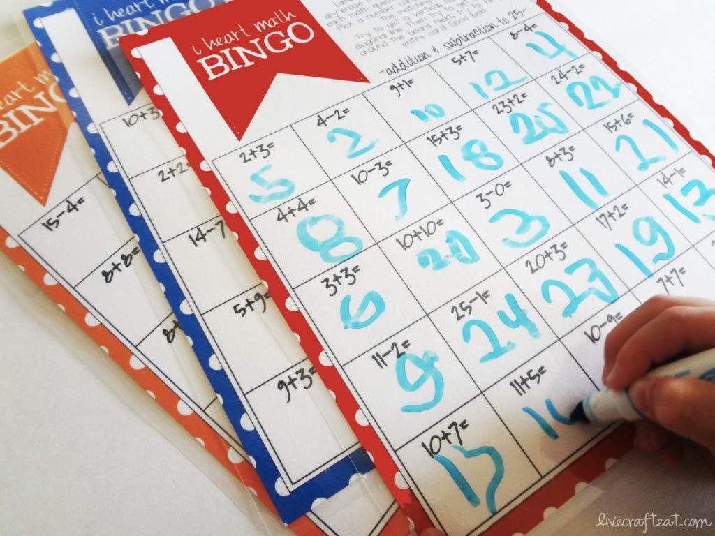 Kid using bingo sheet
