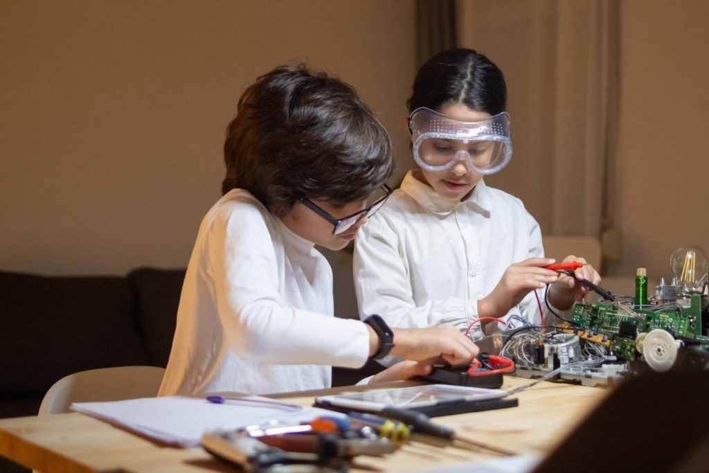 kids working on a physics project together