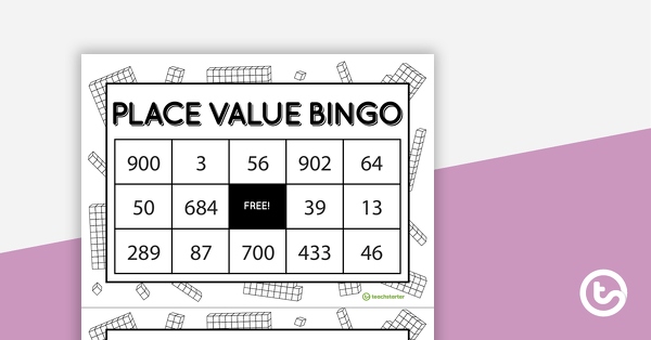 Place value bingo chart