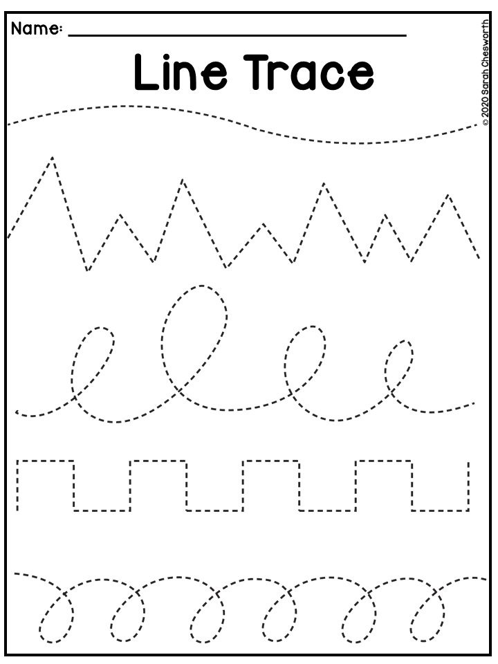 lines tracing worksheet