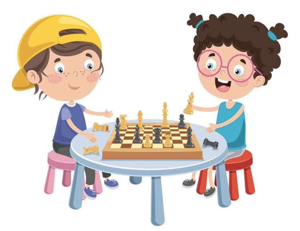 Kids playing chess