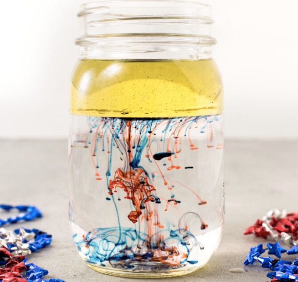 Fireworks craft in a jar