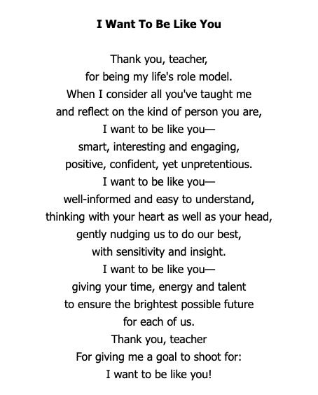 Teacher poem