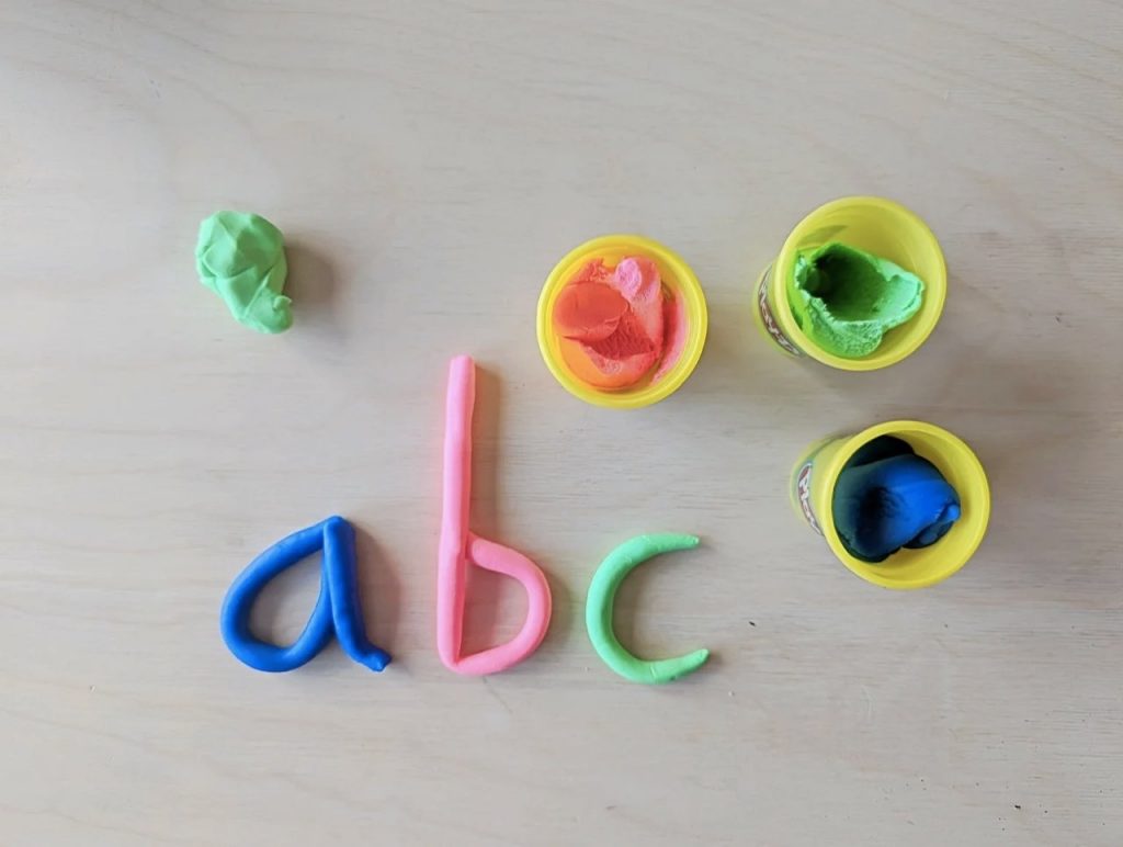 letters made out of playdough
