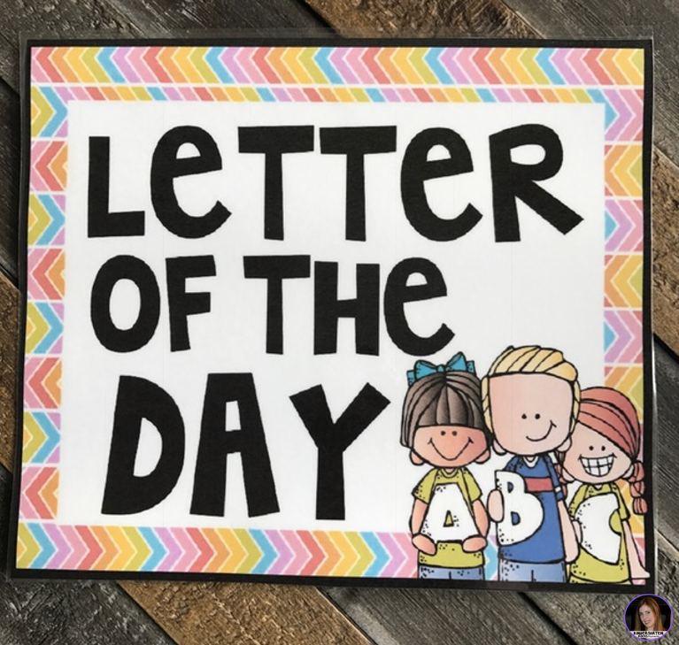 letter of the day written on colorful background
