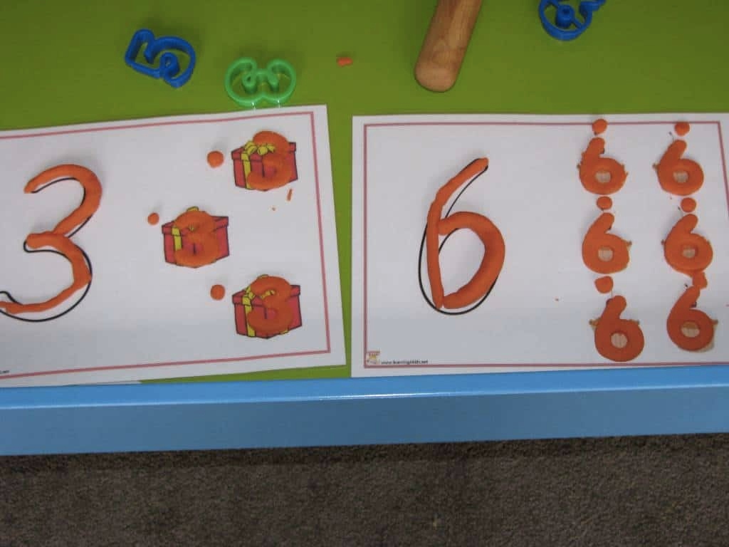 Numbers made out of playdough