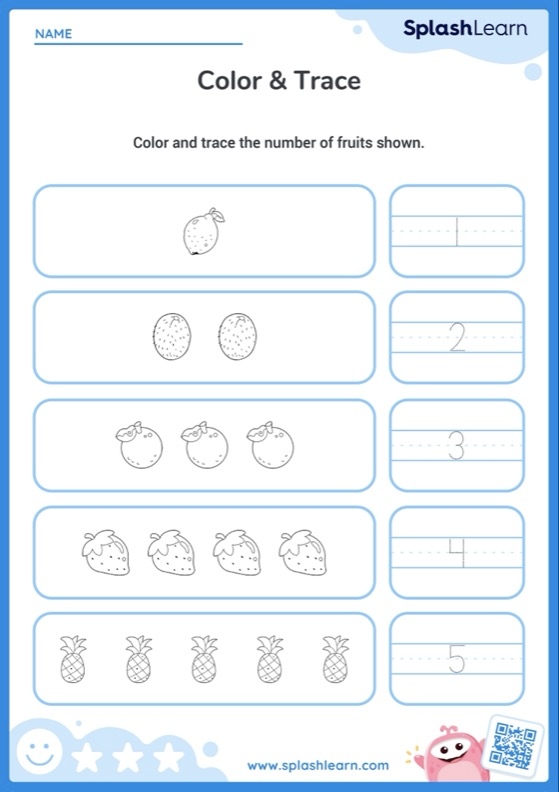 Number tracing worksheet