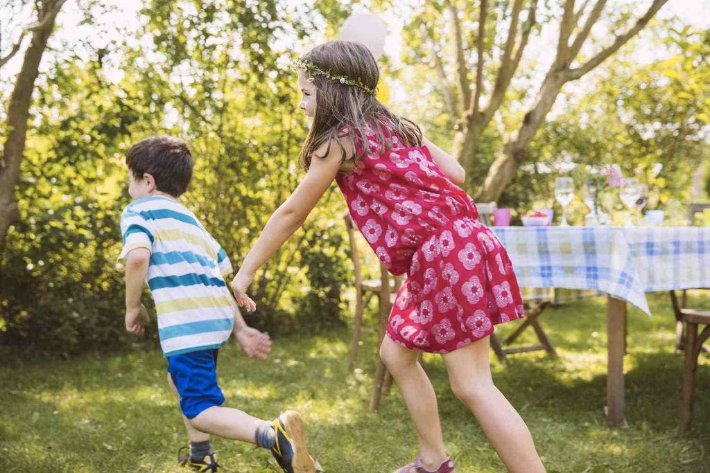 Kids playing tag