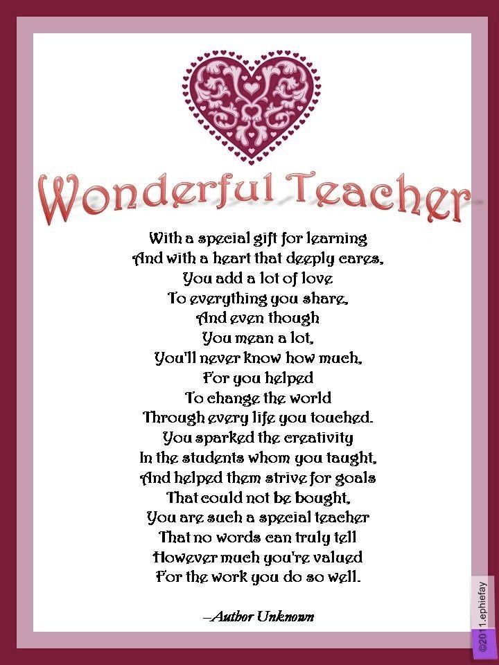 Poem on teachers