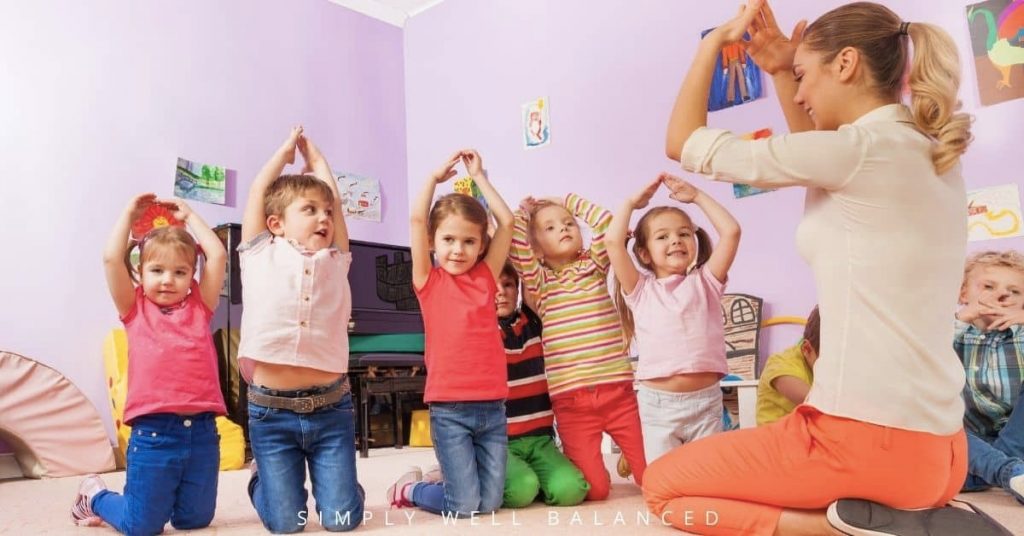 Kids playing simon says